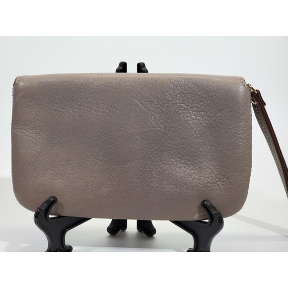 ALD Kate Spade Kent Flap‎ Chrissy Wristlet Taupe Leather Clutch Small Purse EUC - Picture 3 of 9